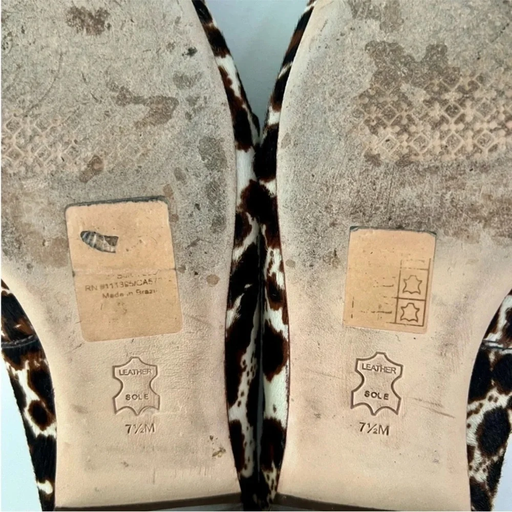 TORY BURCH | Cream Leopard Gold Haircalf Metal Miller Loafers 7.5M